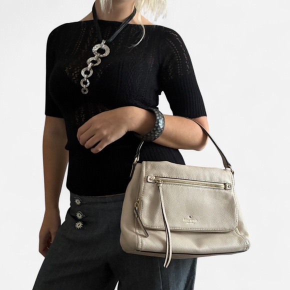kate spade Handbags - Kate Spade New York Cream Leather Cobble Hill Toddy Shoulder Bag